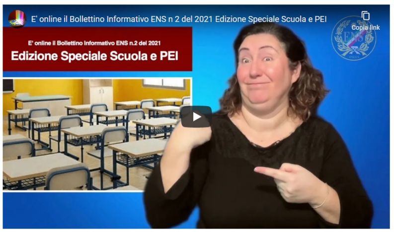 Bollettino Informativo ENS n.2 del 2021 Edizione Speciale Scuola e PEI